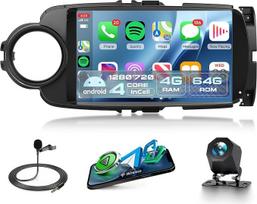 „Rimoody“ 4G + 64G „Android“ automobilių radijas, skirtas „Toyota Yaris“ (2012–2017 m.) modeliams, su belaidžiu „CarPlay“, „Android Auto“, 9 colių „Incell“ jutikliniu ekranu, GPS navigacija, „Wi-Fi“, „Mirror Link“, „Bluetooth“, FM/RDS/EQ/USB/SWC ir galini