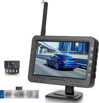 „Rimoody“ belaidžių atbulinės vaizdo kamerų rinkinys: numerio ženklo atbulinė kamera su 4,3 colio HD IPS monitoriumi ir IP68 standarto vandeniui atsparia plačiakampe naktinio matymo atbuline kamera su atbulinės eigos pagalba, skirta furgonams, lengviesiem