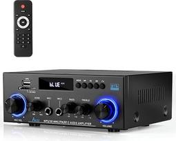 „Romicta“ Hi-Fi stiprintuvas, mini „Bluetooth“ stereo garso stiprintuvas-imtuvas, 12 V/220 V, 800 W, 2 kanalų galios stiprintuvas, garso stiprintuvas su FM radiju, SD/USB kortelių įvestimi, skirtas namams arba automobiliui