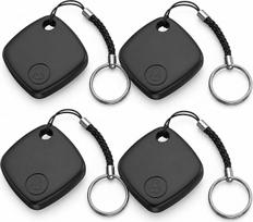 „Smart Tag“ 4 vnt. rinkinys, skirtas „Google Find Hub“, „Bluetooth“ daiktų sekikliai, skirti „Android“ įrenginiams, raktams, krepšiams ir bagažui, keičiama CR2032 baterija, juodos spalvos