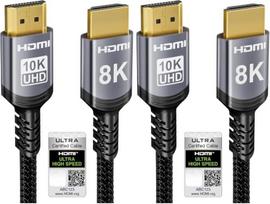 „Sniokco“ 10K, 8K, 4K HDMI 2.1 kabelis, 0,5 m, sertifikuotas, didelės spartos, 48Gbps (2 vnt. rinkinys)