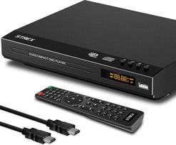 „Strex“ DVD grotuvas su HDMI – „Full HD“ 1080p – be regiono apribojimų – nuotolinio valdymo pultas – USB – HDMI/RCA – juodas DVD grotuvas