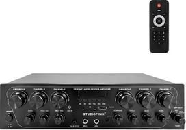 „STUDIOFINIX“ „Bluetooth 5.3“ namų garso stiprintuvo sistema, 6 kanalų imtuvas su 750 W maksimaliąja galia, FM radiju, USB/SD jungtimis, 2 mikrofonais su aido slopinimo ir „Talkover“ funkcijomis, dviem AUX jungtimis, ausinių ir žemų dažnių garsiakalbio iš