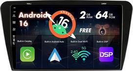 „SXAUTO“ „Android 12“ IPS automobilių radijas, tinkamas „Škoda Octavia“ (2014–2018 m.) - Įdiegta „CarPlay“ / „Android Auto“ funkcija – nemokama atbulinės eigos kamera – 2G + 32G – valdymas nuo vairo, DAB, greitas įkėlimas, „Wi-Fi“, DSP – 2 DIN, 10,10,1 co