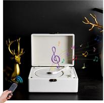 „Sxhlseller“ retro CD grotuvas su „Bluetooth“, įkraunama baterija, nuotolinio valdymo pultu ir garsiakalbiu, „Hi-Fi“ kokybė namams ir biurui, baltos spalvos