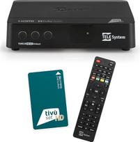 „Tele System“ palydovinis dekoderis TS9018HEVC „Tivùsat HD Classic“: prieiga prie daugiau nei 70 nemokamų HD kanalų, „Serie A“ transliacijos per „DAZN Zone“, automatinis kanalų atnaujinimas – į komplektą įeina „Smartcard“ kortelė