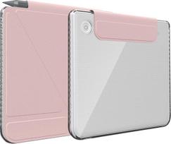 „TUDIA M-Flip V2“ dėklas, skirtas „Tolino Vision Color“ / „Kobo Libra Colour“ (2024) | Suderinamas su rašikliu ir be jo. Nuimamas magnetinis dėklas su atrama ir permatomu nugaru – rožinis