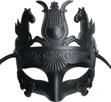 „Ubauta“ senovės graikų spartiečio ir romėnų gladiatoriaus kaukė, maskarado kostiumas, skirtas vakarėliui, karnavalui, „Operos fantomui“ ar pokyliui