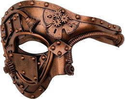 „Ubauta“ steampunk stiliaus kiborgo kaukė vyrams: puskaukė Helovinui