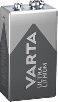 „VARTA“ baterijos: 9 V blokinė baterija, 1 vnt., „Ultra Lithium“, didelio našumo, skirta dūmų jutikliams, gaisro signalizacijoms ir skaitmeninėms kameroms