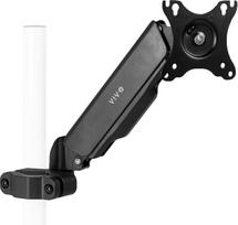 „VIVO“ universalus pneumatinis visapusiškai reguliuojamas laikiklis, skirtas 17–32 colių monitoriams, su 75 mm ir 100 mm VESA plokštelėmis, juodos spalvos, MOUNT-POLE05A