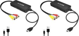 „Wrugste“ RCA į HDMI keitiklis, AV į HDMI adapteris, kompozicinis adapteris 1080P, PAL/NTSC, suderinamas su Wii/Wii U/PS One/PS2/PS3/STB/Xbox/VHS/VCR/Blue-Ray DVD (2 vnt. rinkinys)