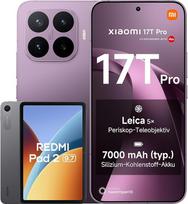„XIAOMI 17T Pro“ 12+512 G, tamsiai violetinė spalva, komplektas su „Redmi Pad 2“ 9,7, 4+64GB, pilkos spalvos