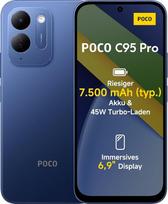 „Xiaomi Poco C95 Pro“, išmanusis telefonas, 6 + 128GB, mėlynos spalvos, 7500 mAh, 45 W greitasis įkrovimas