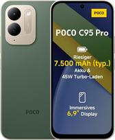 „Xiaomi Poco C95 Pro“, išmanusis telefonas, 6 + 128GB, žalias, 7500 mAh, 45 W greitasis įkrovimas