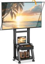 „XINLEI“ televizoriaus stovas su ratukais ir stalčiumi, skirtas 32–70 colių LCD/LED/OLED televizoriams
