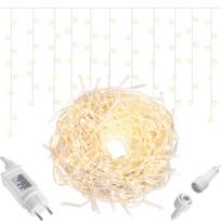 LED lempučių užuolaida Springos CL0501, 22.5 m, šiltai balta sp., 500 LED