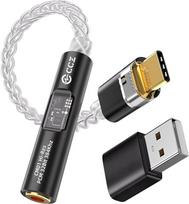 „Yinyoo“ USB-C į 3,5 mm garso ausinių adapteris su CX31993 ir MAX97220 dvigubo lusto DAC, „Dongle“ tipo C į AUX adapteris su USB-A adapteriu, „CCZ CM01“ 8X monokristalinis vario ir sidabro kabelis, skirtas „KZ ZS10 PRO“