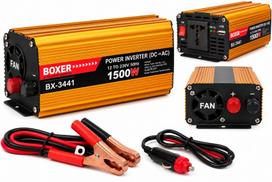 Automobilinis Įtampos Keitiklis Boxer BX-3441 1500W 12V Į 230V Inverteris Su USB