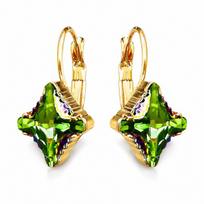 Auskarai „Byzantine Cross (Peridot Scarabaeus Green)“ su Swarovski® kristalais