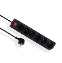 Prailginimo kabelis su jungikliu ECONOMIC juodas 6 lizdų z/u 3 m OMY 3x1 EPS-603W-2