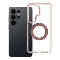 Auksinis Frame Circle Stand dėklas Samsung S26 Ultra, suderinamas su MagSafe