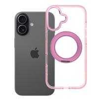 Rožinis Frame Circle Stand dėklas iPhone 17, suderinamas su MagSafe