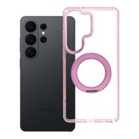 Rožinis Frame Circle Stand dėklas Samsung S26 Ultra, suderinamas su MagSafe