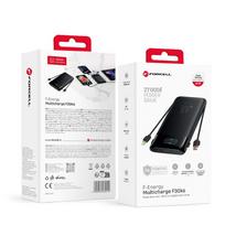 FORCELL F-ENERGY F30K6 Multicharge powerbank with built-in cables Type C and Lightning PD QC3.0 3A 65W 27000 mAh black