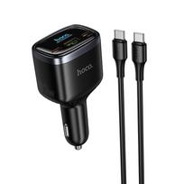 Car charger Hoco USB A + 2xUSB C PD QC3.0 93W with USB C to C cable Z70 black