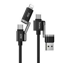 Cable 4w1 USB A/USB C do USB C/Lightning Hoco 3A 60W 1,2 m U155 black
