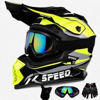 Motokroso šalmas SPEED ECE 22.06 – Cross Enduro + akiniai, pirštinės ir kaukė XS/S 53-56CM