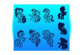 25 Laikinos Blizgučių Tatuiruotės Šablonai "my Little Pony"