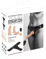 You2Toys RC Vibe strap-on rinkinys, juodas