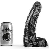 ALL BLACK DONG PVC dildo, 26 cm