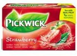 Juodoji arbata Pickwick Braškė 20 arbatos pakelių „Rainforest Alliance“ braškė, 12 pakuočių po 20 pakelių dėžutėje