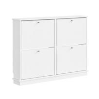 SoBuy Batų Spinta FSR216-W Balta 105×18×78 cm MDF 4 Durys