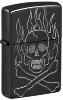 Žiebtuvėlis Zippo 46930 Armor® Flaming Skull Design, juoda sp.