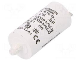 Capacitor: polypropylene | motors, run | 3uF | 425VAC | Ø28x55mm | ±5%