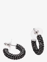 Bud To Rose - Lola Crystal Hoop Black/Silver - Auskarai - Sidabro