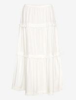 Monki - Ruffled Tiered Cotton Skirt - Maxi sijonas - Balta