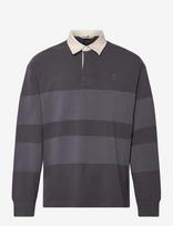 Timberland - Ls Striped Rugby Polo Blackened Pearl - Marškinėliai ilgomis rankovėmis - Pilka