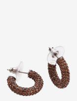 Bud To Rose - Lola Crystal Hoop Earring Brown/Silver - Auskarai - Ruda