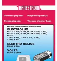 Hanestroem Dulkių siurblio maišeliai ELECTROLUX D 720 - D 740