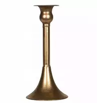 Žvakidė kandelabras Aukso spalvos Metalinis vienai ilgai žvakei, H 21cm, Elegantiškas
