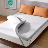 Čiužinys Bedsure antčiužinis 90 x 200 cm, 7.5 cm aukščio antčiužinis, H2 & H3 gelinis memory foam antčiužinis spyruoklinei lovai, nameliui ant ratų, sofai-lovai, su nuimamu ir skalbiamu užvalkalu, pilkas