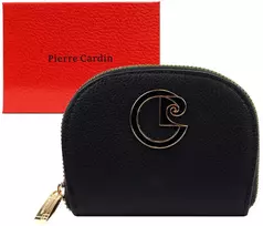 PIERRE CARDIN Moteriška Vidutinė RFID Piniginė su Užtrauktuku, Ekologinė Oda