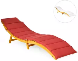 Sodo gultas, sulankstomas, ergonomiškas, kreminės baltos ir raudonos spalvos, 190 x 55 x 52 cm