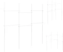 Teleskopinė drabužių kabykla su 6 skersiniais, balta, 210–369 x 110–315 cm