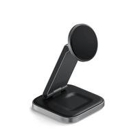 Satechi 3-in-1 Foldable Qi2 Wireless Charging Stand, pilka - Belaidžio įkrovimo stotelė